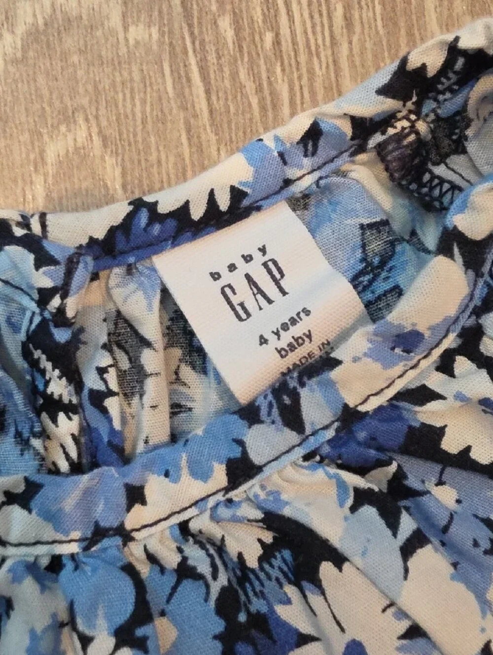 2 Floral Dress - Coral Pink with Lace Trim And GAP Blue